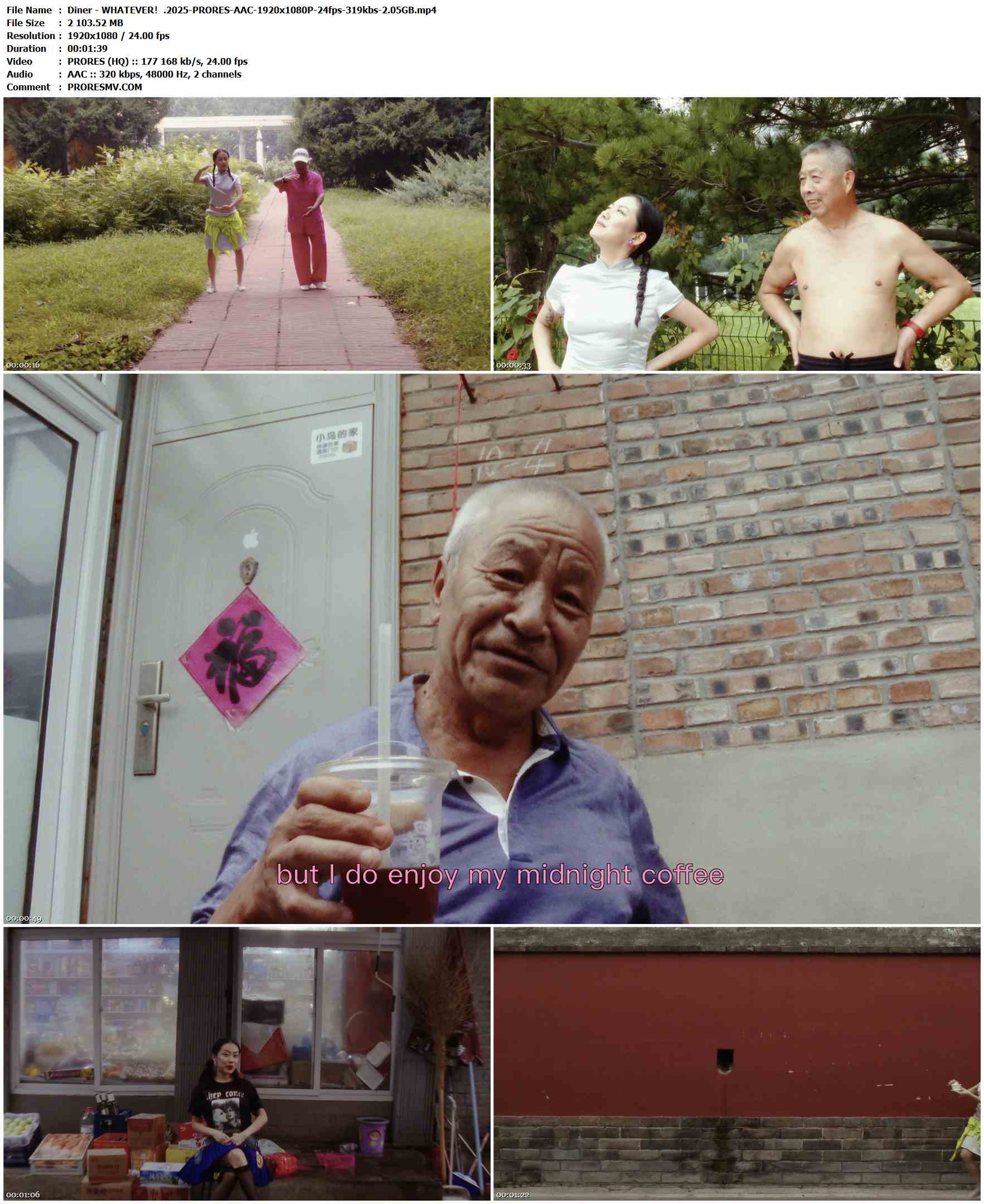 Diner - WHATEVER！.2025-PRORES-AAC-1920x1080P-24fps-319kbs-2.05GB官方MV_高清MV